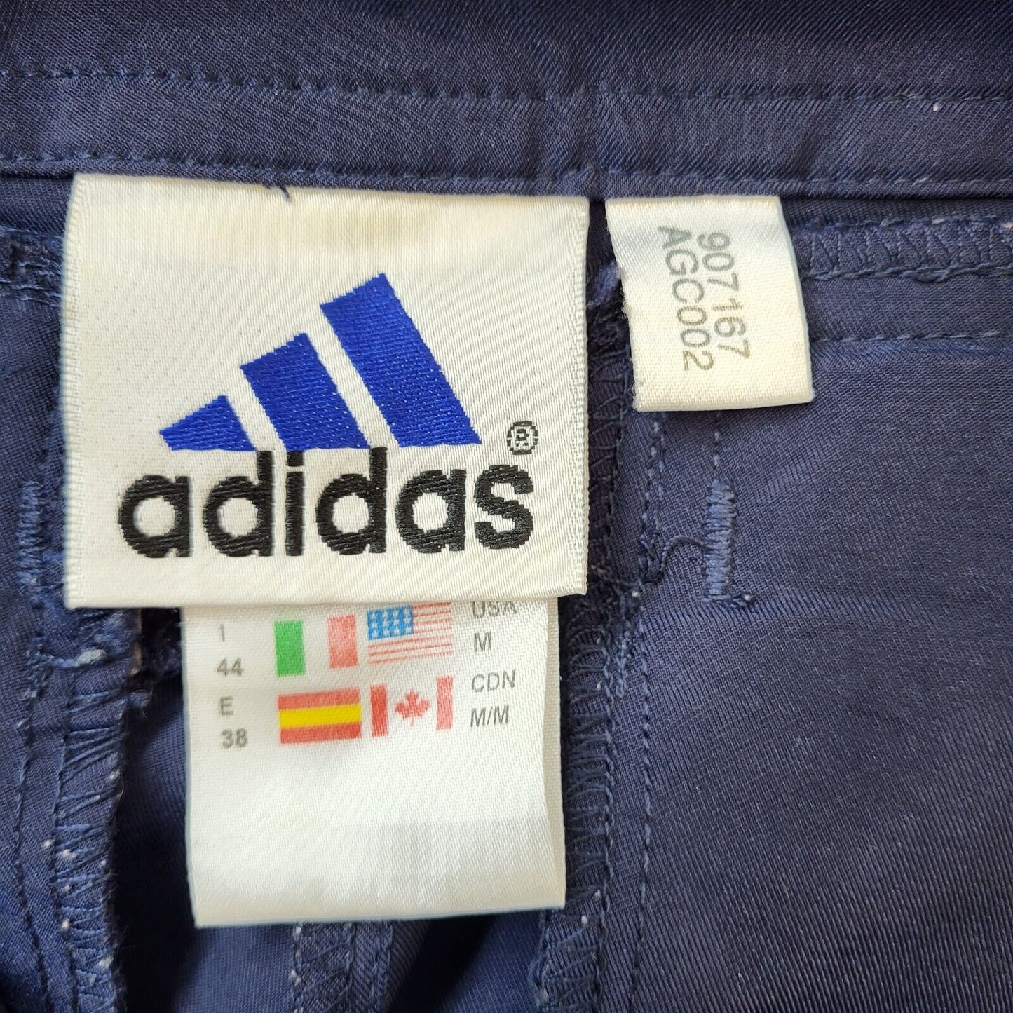Adidas 90s Vintage Cropped Navy Trousers Women's Size 12 W30 L21