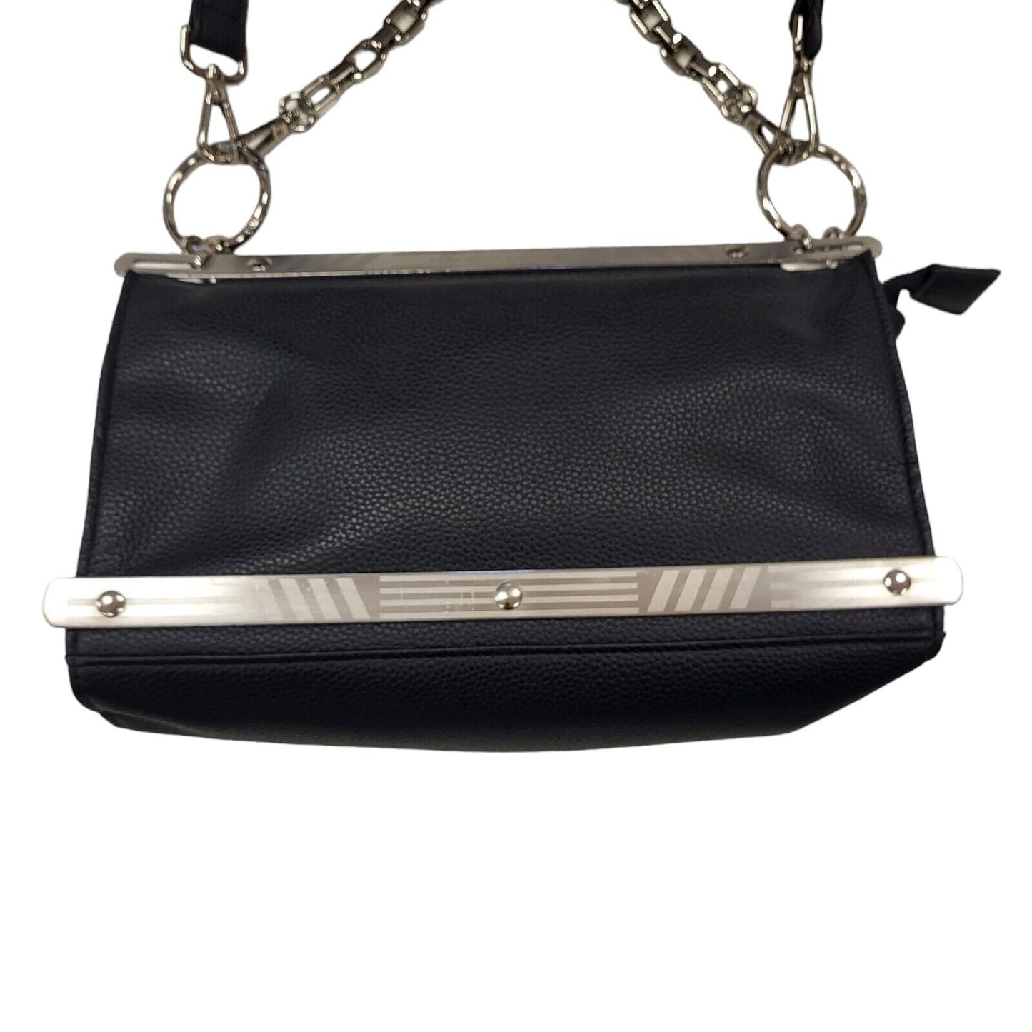 Maniere De Voir Vintage Black Leather Shoulder Bag Uk Women's Size  10" x 6"