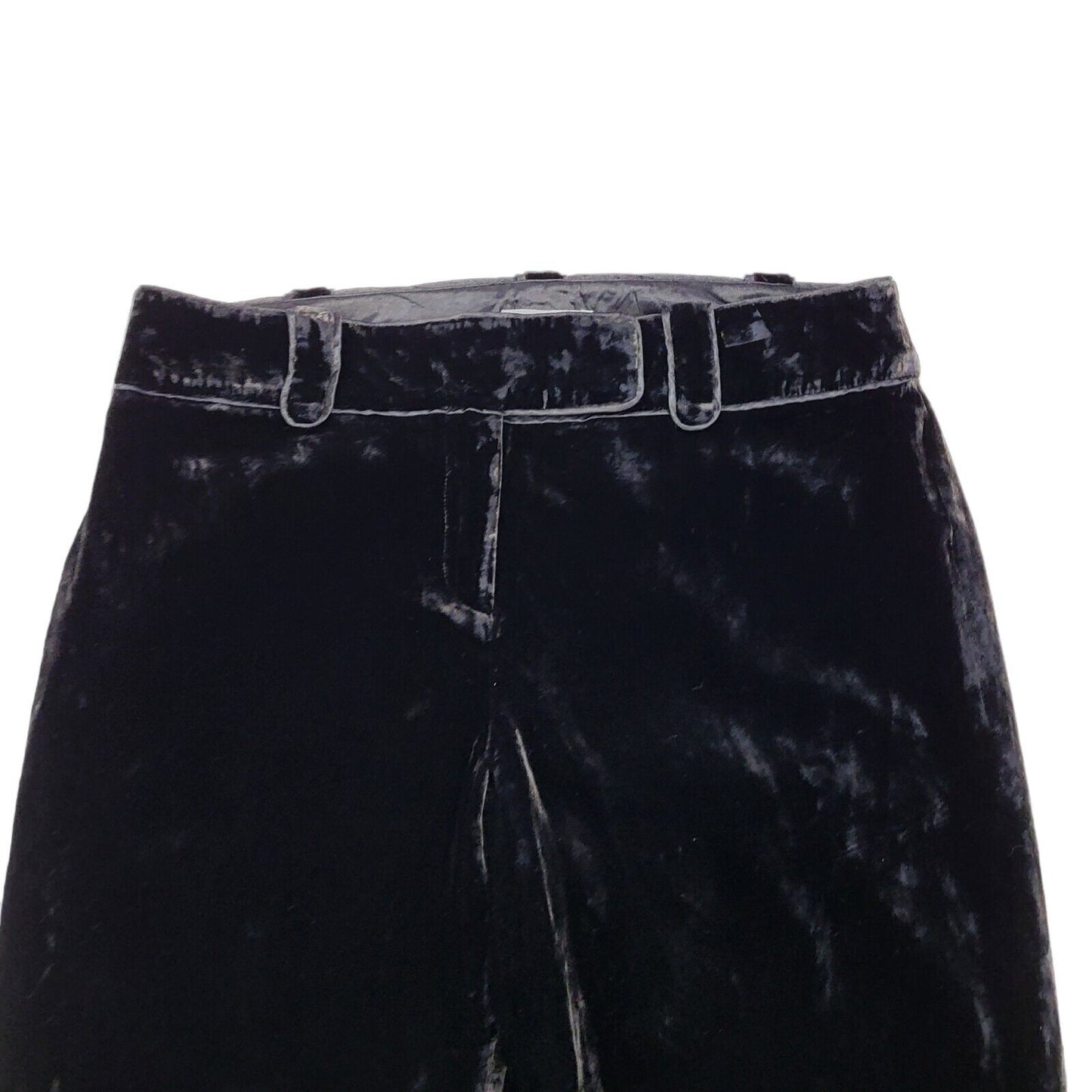 Ann Taylor Y2K Black Velour Straight Leg Trouser Size 12 W30 (USA 8)