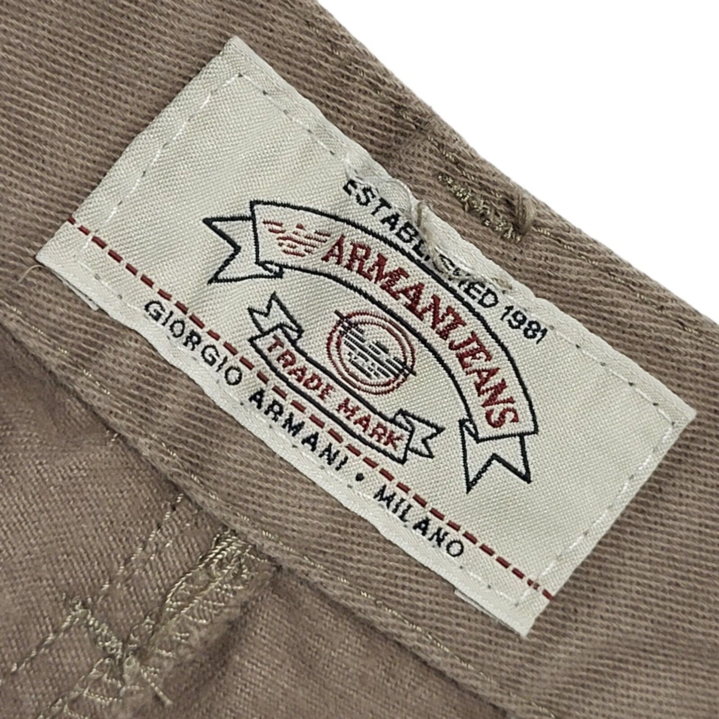 Armani Vintage 90's Mole Skin Tapered Beige Jeans UK Women's 10 W28 L31