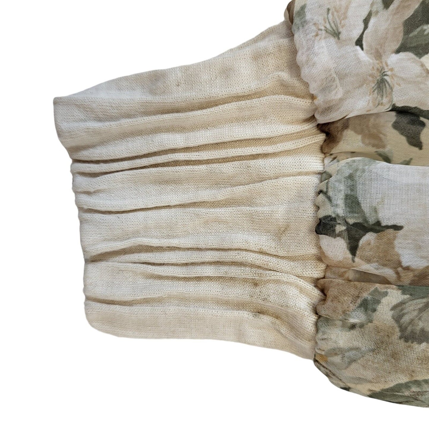 90s Vintage Cream Brown Floral Open Front Blouse Women's 16
