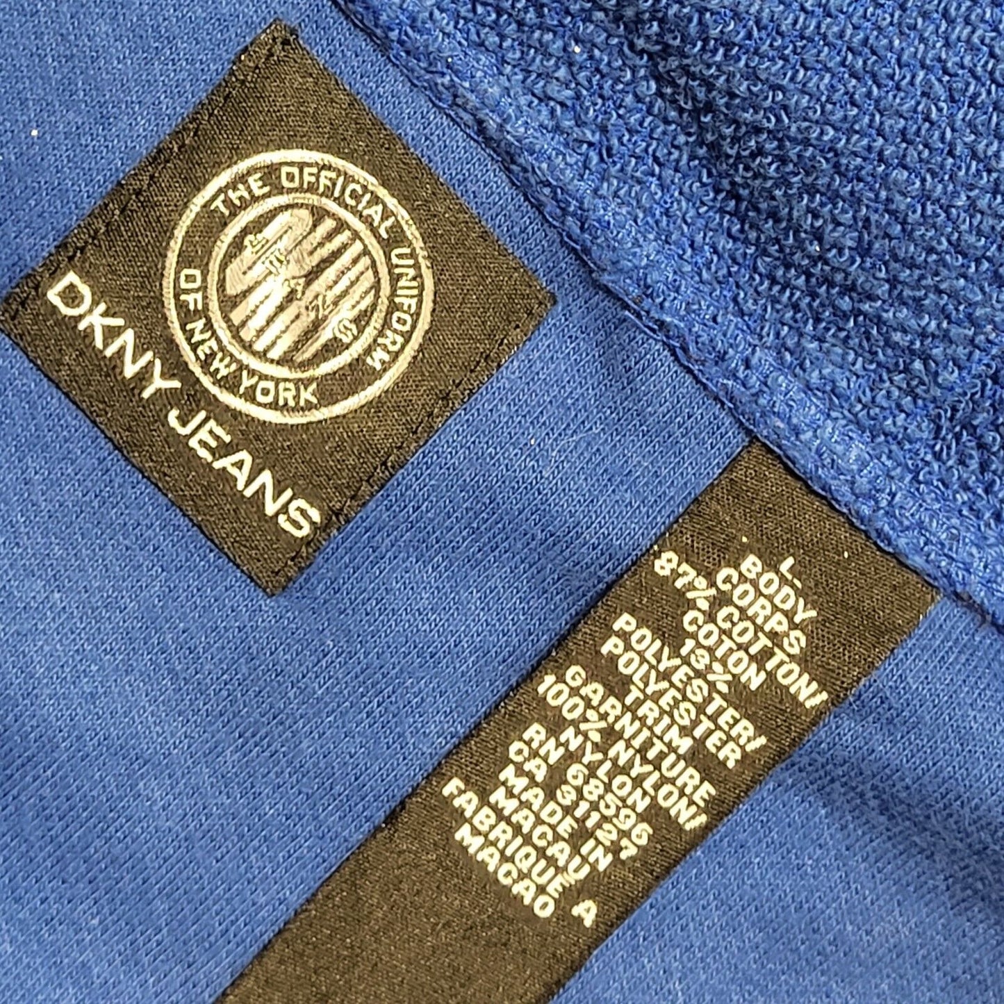 DKNY Blue Vintage 90s Chunky Cotton Hoodie Uk Men's Size L