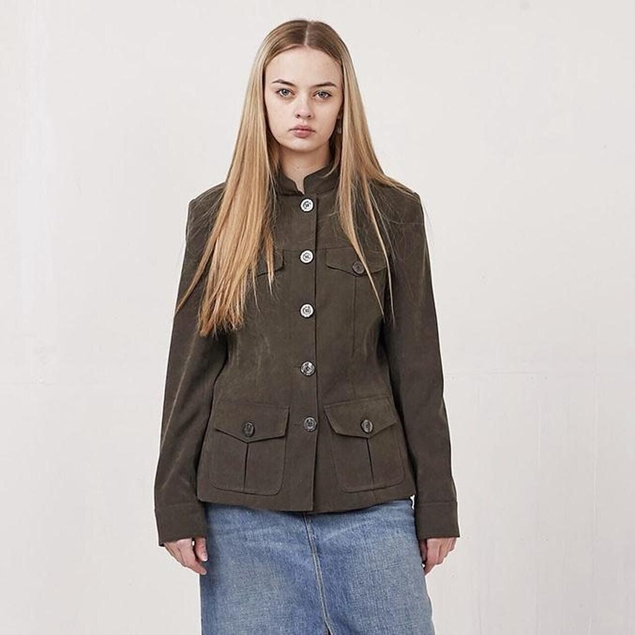 Yen London Vintage 90's Green Button Front Jacket Womens UK Size 10