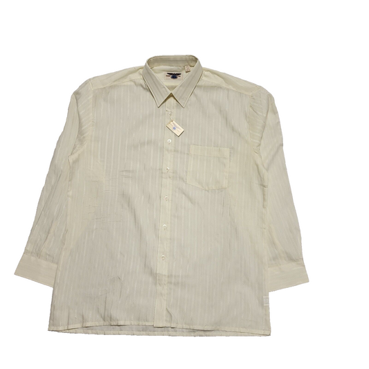 Pierre Leon 70s Vintage Pale Yellow Shirt Uk Men's XL BNWT