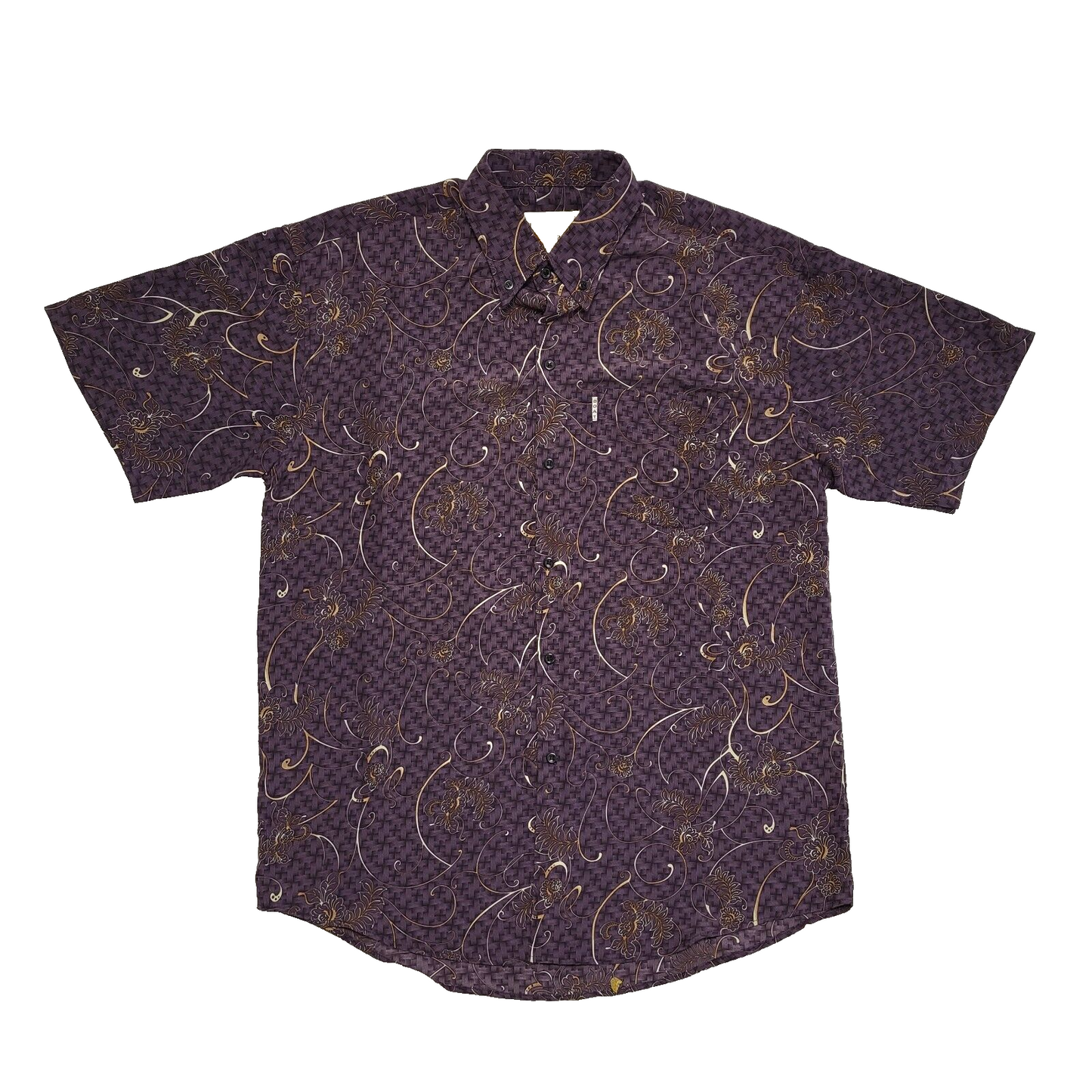 Boat Vintage 90's Purple Abstract Short Sleeve Shirt Men's UK XL