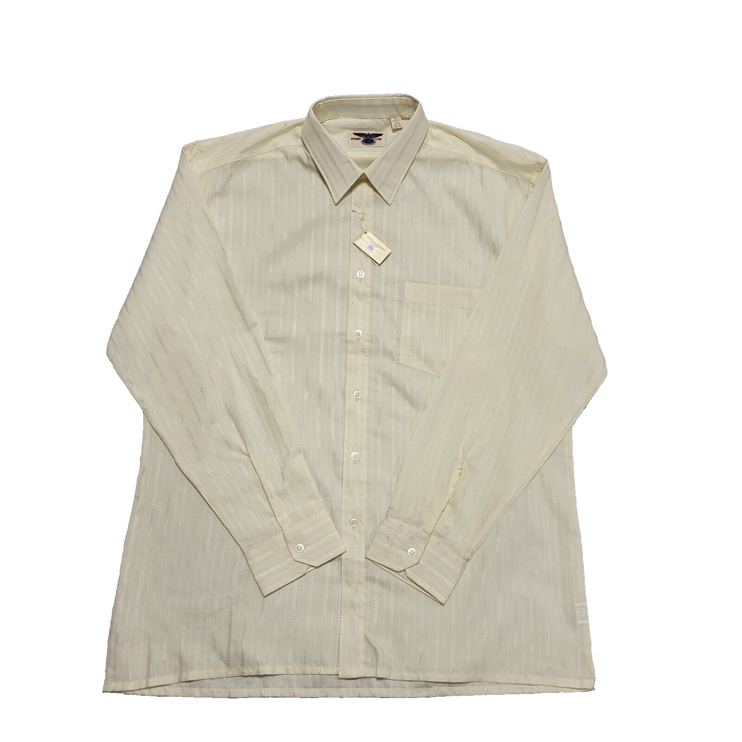Pierre Leon 70s Vintage Pale Yellow Shirt Uk Men's XL BNWT