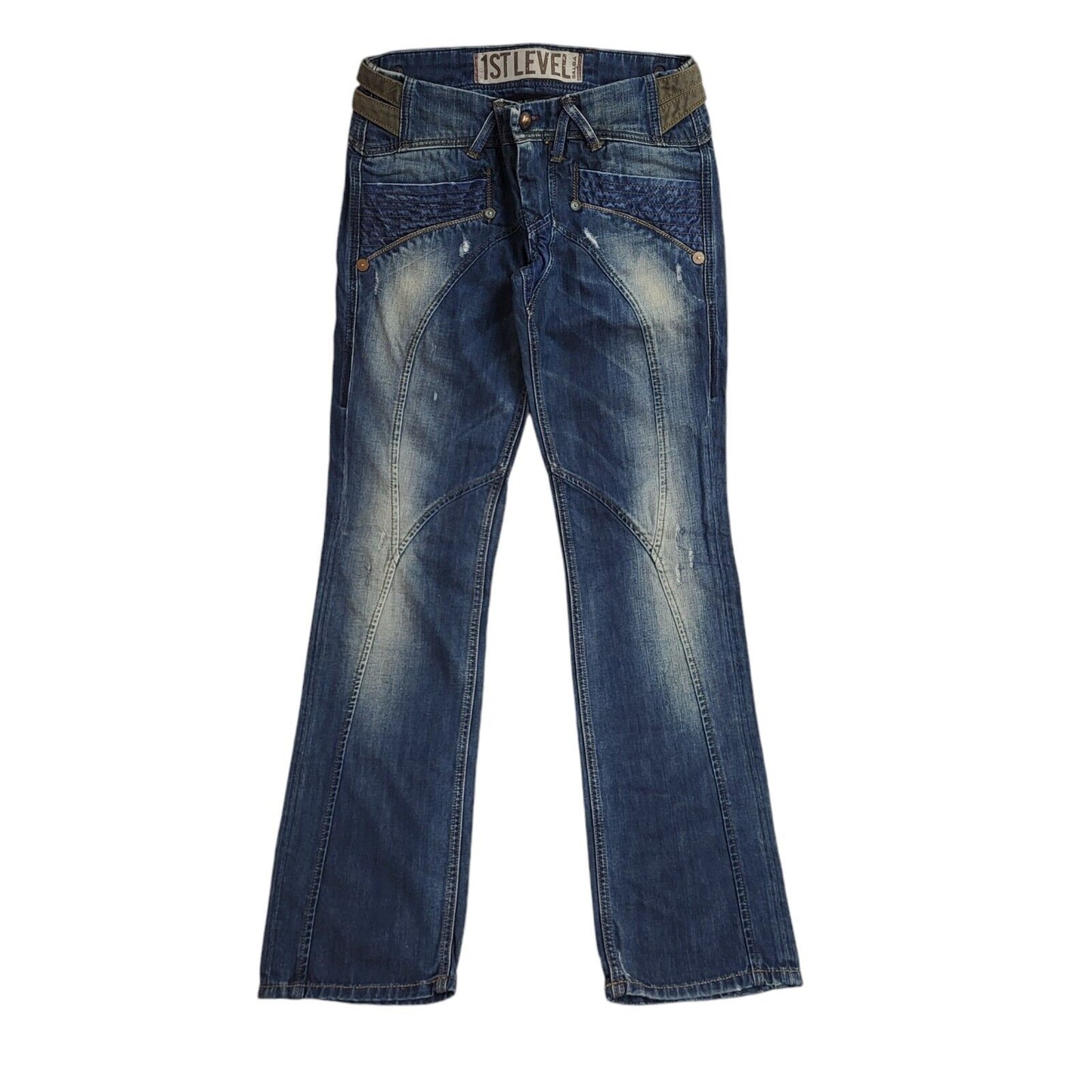 1St Level 90s Blue Straight Leg Denim Jeans Uk Men's Size S W30 L34