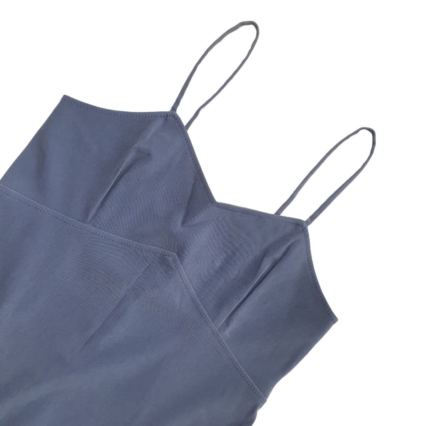 Next Vintage 90s Blue Spaghetti Strap Fit & Flare Dress Womens UK Size 14