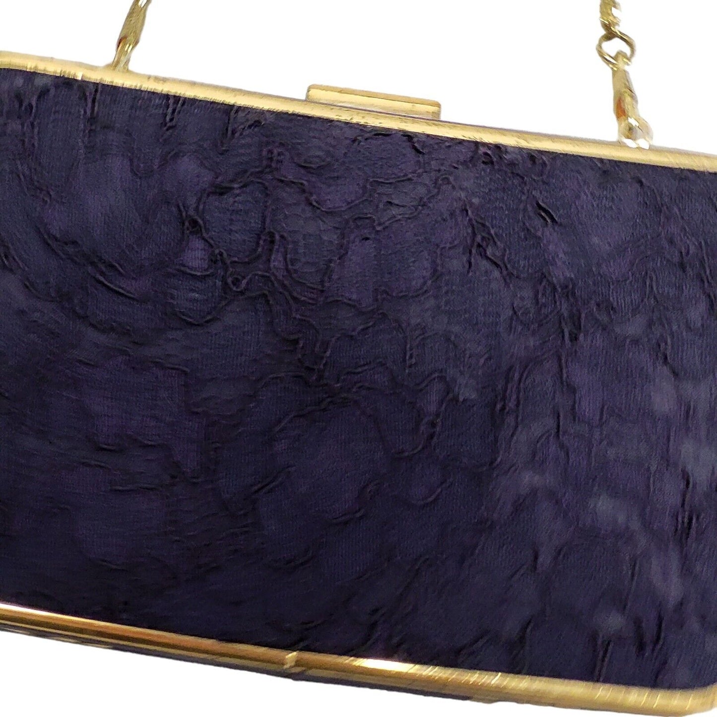 Kaiko Navy Blue Clasp Rectangle Micro Hand Bag Uk Women's Size 6" x 4"