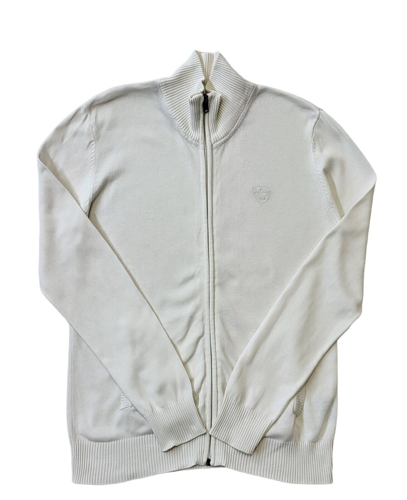 Schott Y2K Vintage White Zipped Cotton Cardigan Men's Size Small