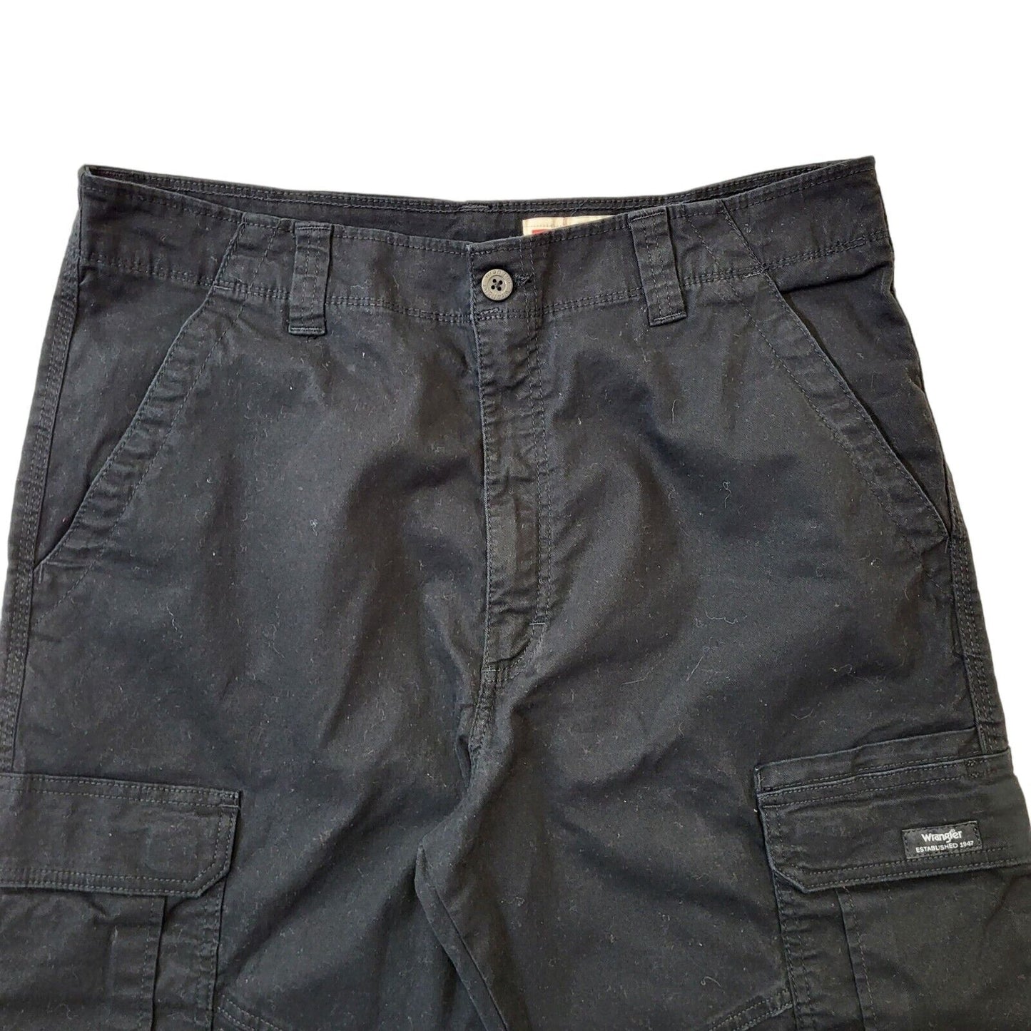 Wrangler Black Cargo Relaxed Fit Trousers Vintage Men's Size XL W36 L32