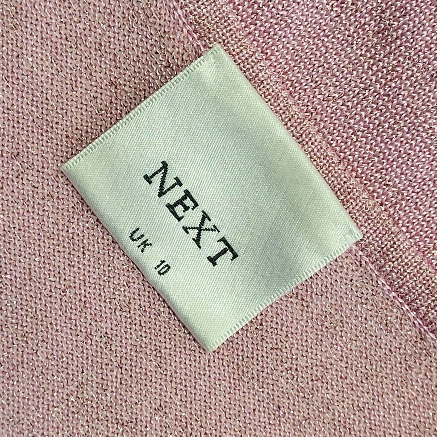 Next Vintage 90's Pink Sleeveless V-Neck Sequin Tank Top Womens UK Size 10