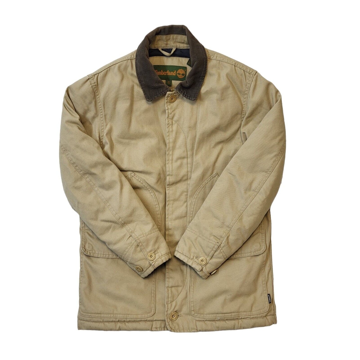 Timberland 90s Vintage Beige Cotton Button Jacket Men's Size XS
