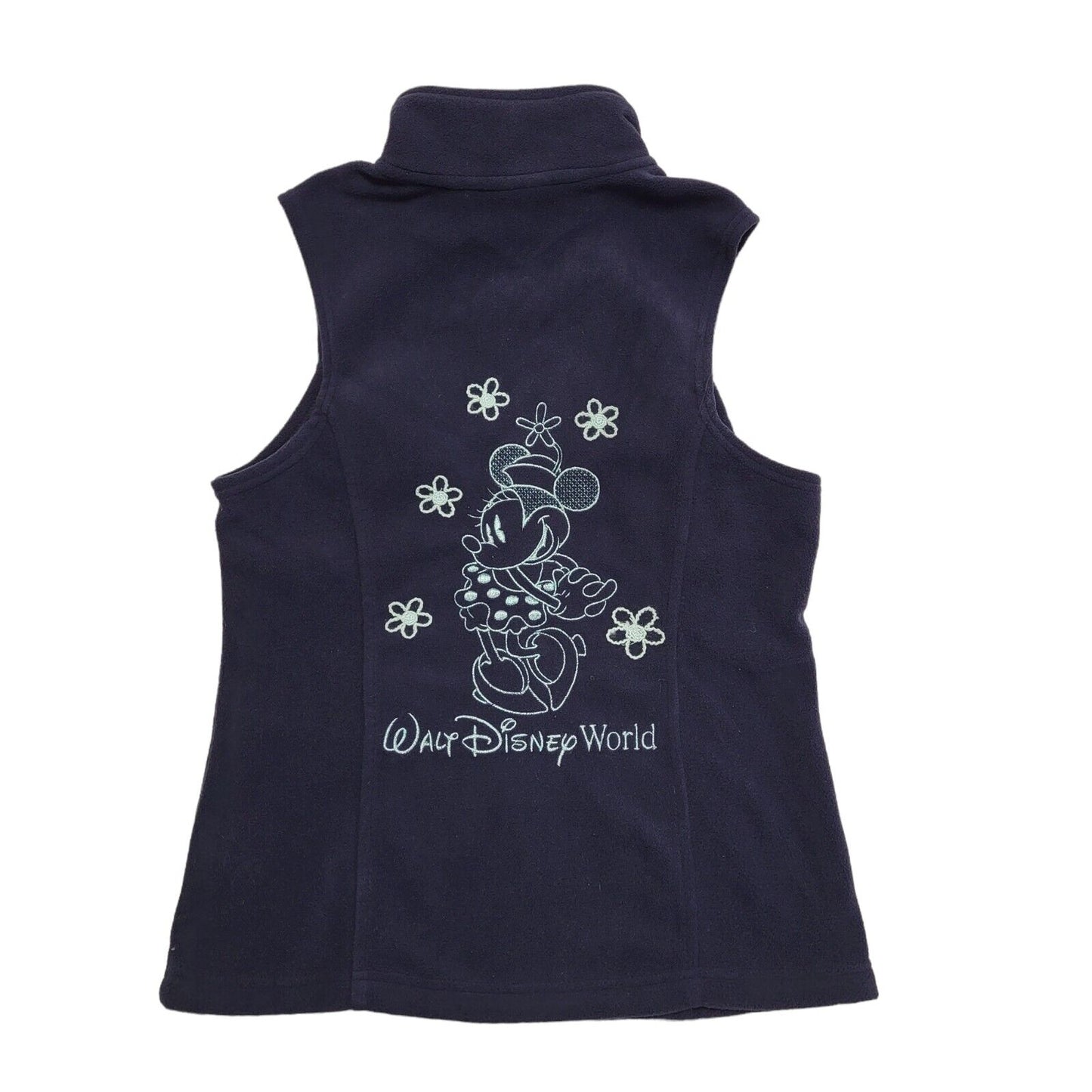 Disney Parks Navy Blue Y2k Fleece Gilet Uk Women's Size Small