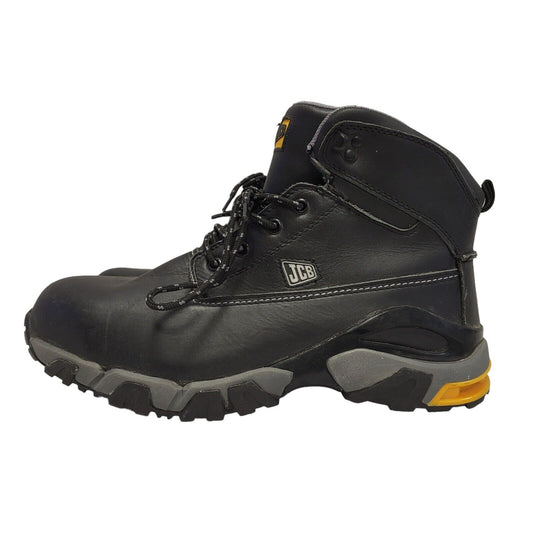 JCB Black Lace-up Leather Work Boots Uk Men's Size 11 EU 45