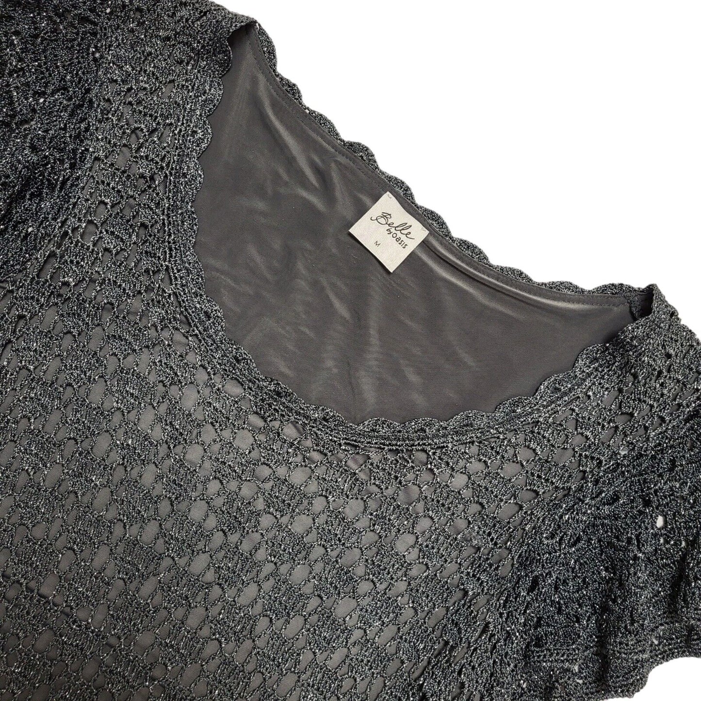 Belle By Oasis Y2K Grey Laced Short Party Dress UK Size Medium
