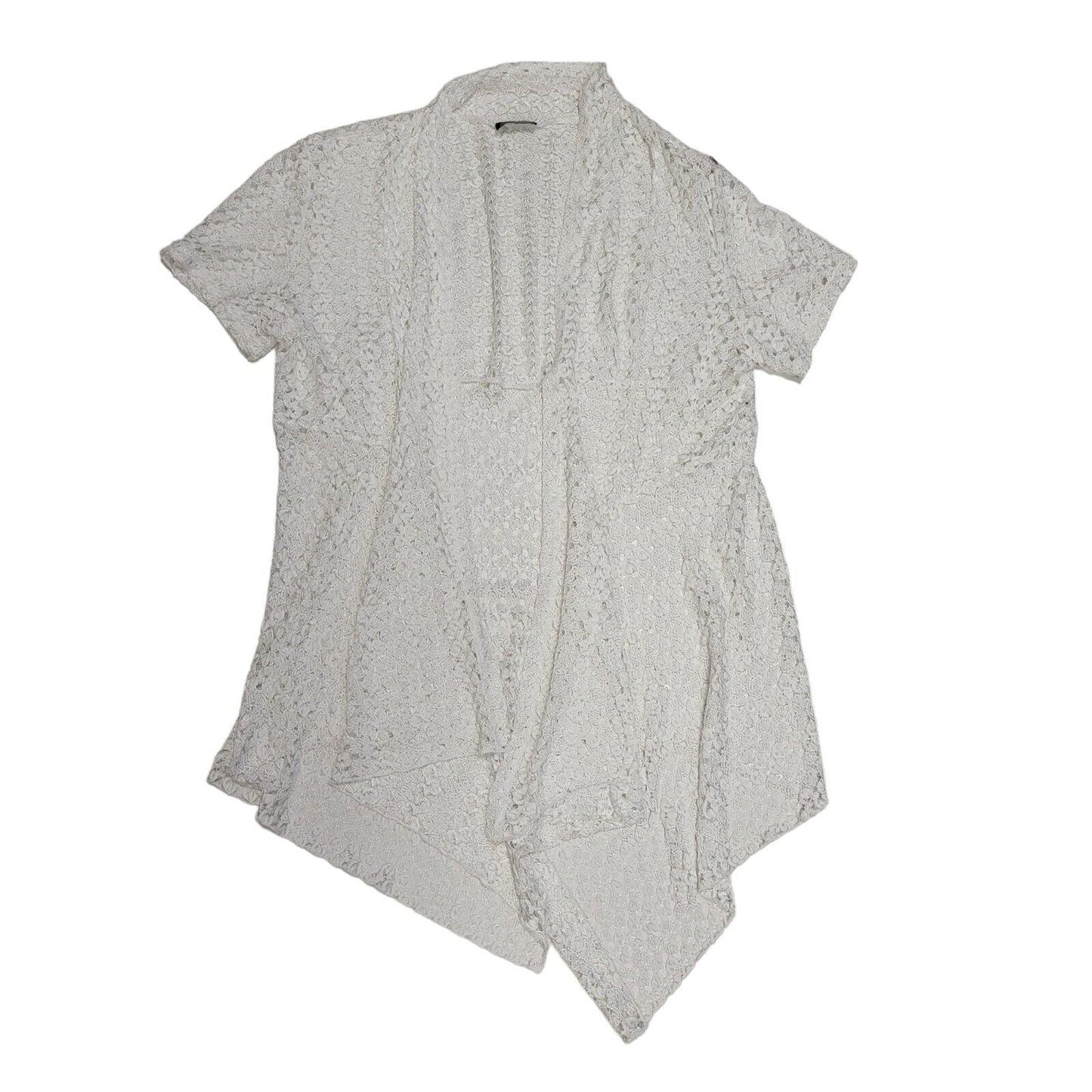 Initiatives White Vintage 90's Open Front Cardigan Uk Women's Size 16/18