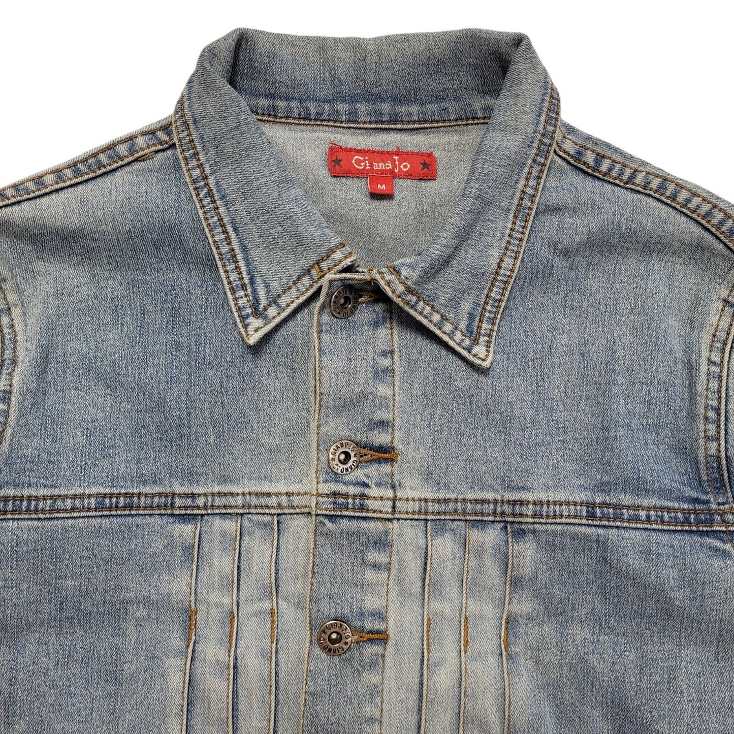 Gi & Jo Blue 90s Vintage Button Denim Jacket Uk Women's Size Medium