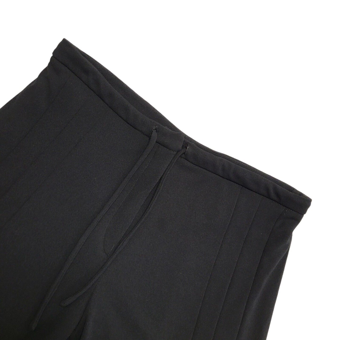 Vintage 80's Black Pleated Wide Leg Drawstring Trousers Womens UK 14 W32 L30