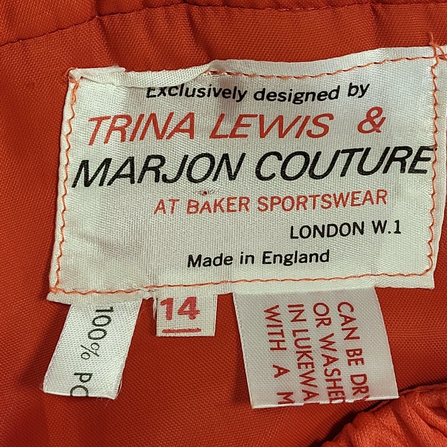 Marjon Couture Trina Lewis Vintage 70s Red Evening Dress Uk Women's Size 14