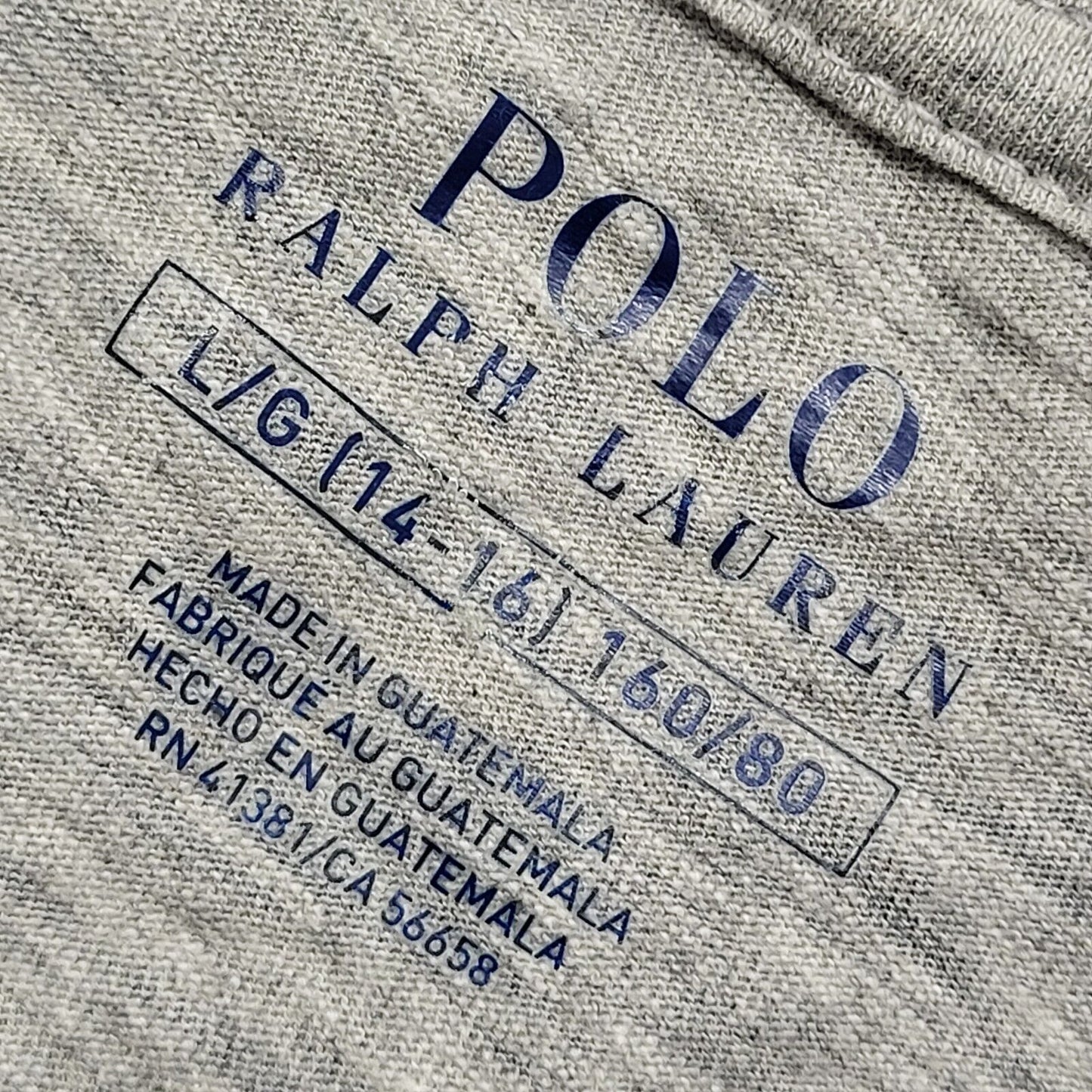 Polo Ralph Lauren Y2K Vintage Grey Long Sleeve T-Shirt Mens Size Large 14-16