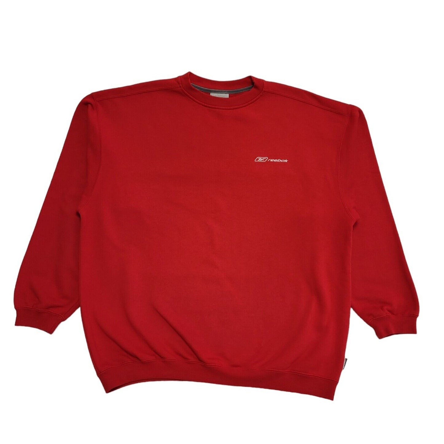 Reebok Classic Red White Y2k Baggy Sweatshirt Uk Men's Size Medium