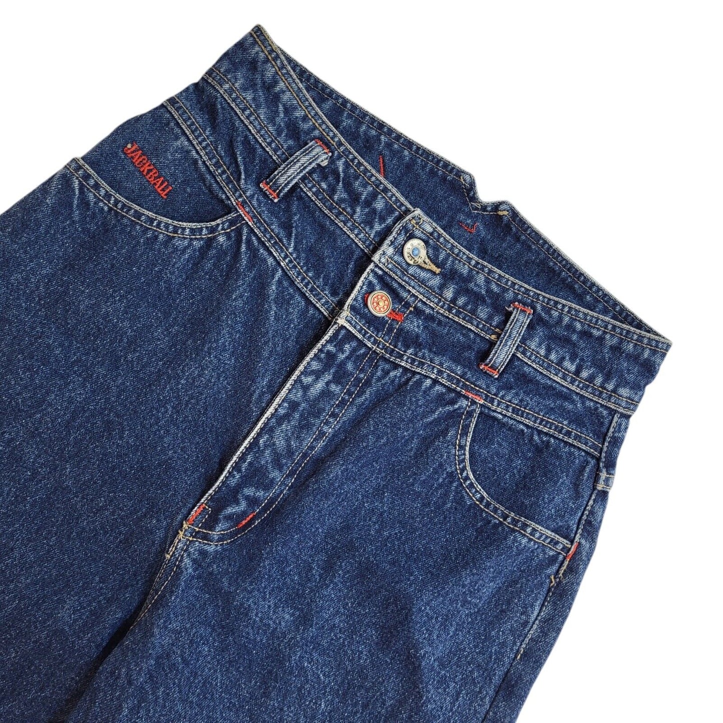Jackball 90s Dark Blue Tapered Denim Jeans Uk Women's Size 4 W22 L24
