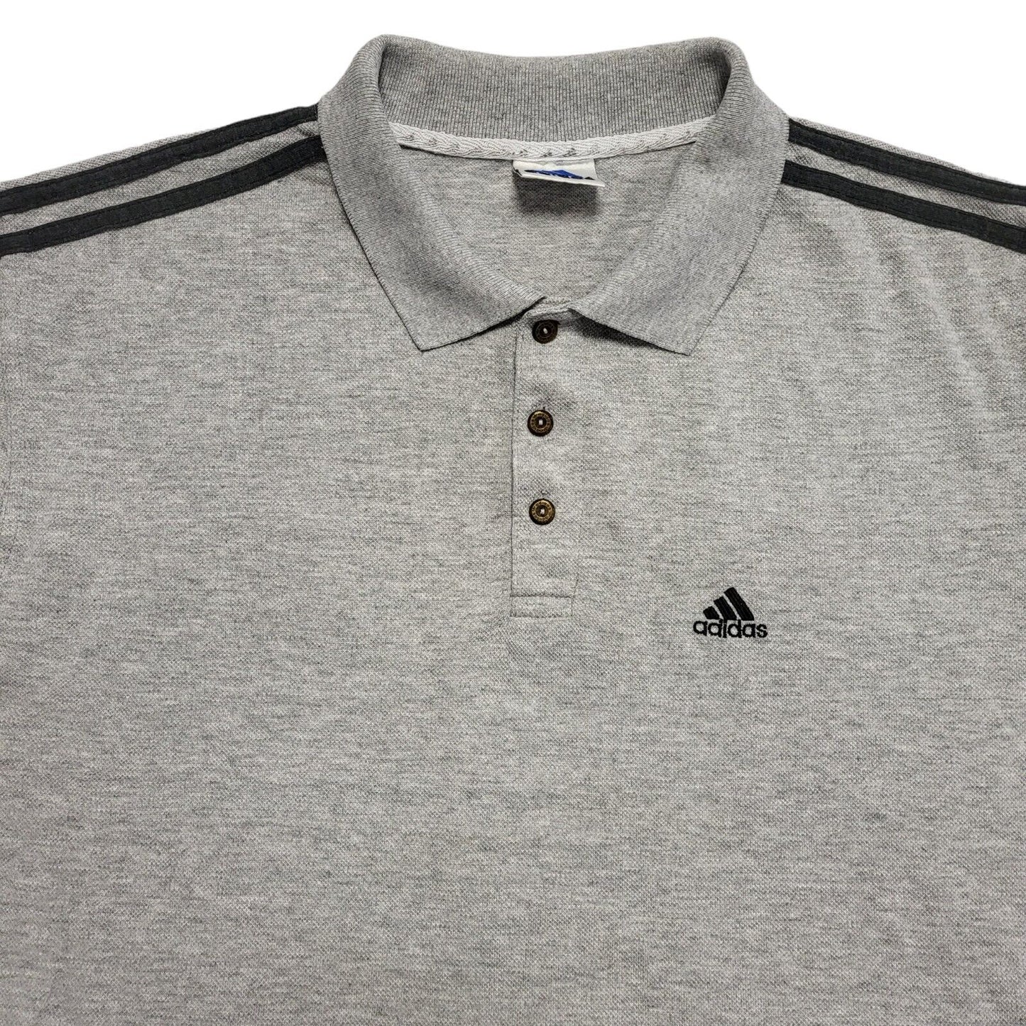 Adidas Vintage 90s Grey Polo Shirt Uk Men's Size Large