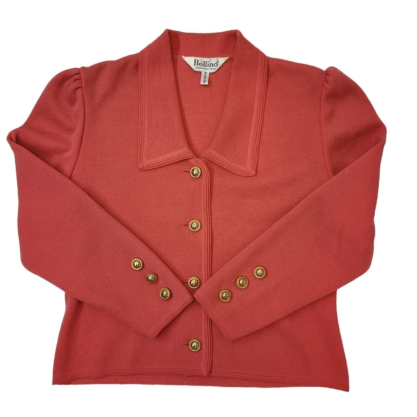 Bellino 80s Vintage Pink Wool Blend Cardigan Women's Size 12 Eu 40