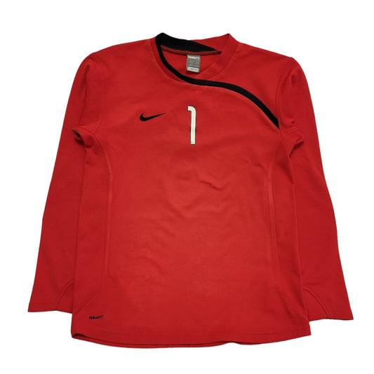 Nike Vintage Y2k Red Goalkeeper No 1 Football Shirt Uk Men's Size M