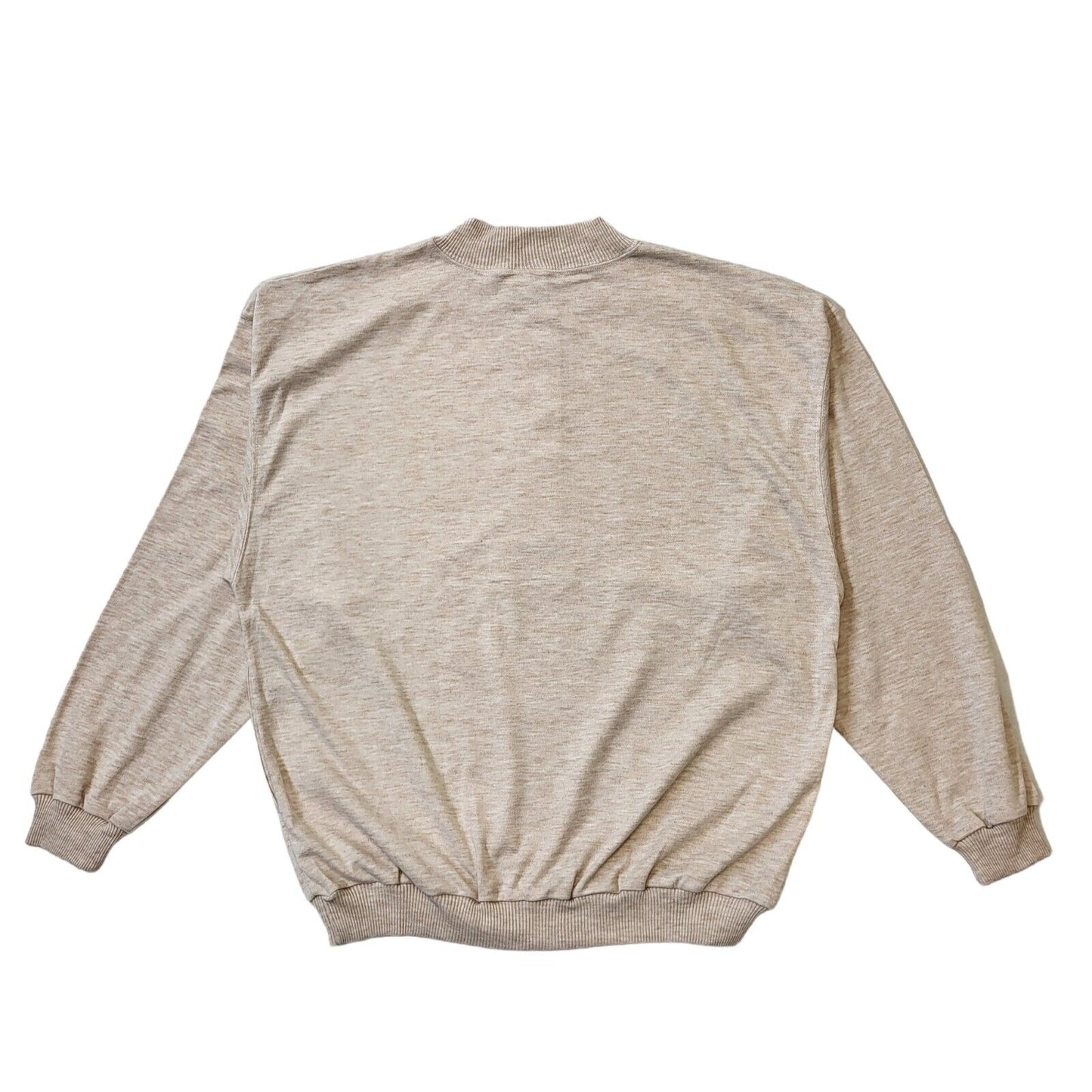 90s Vintage Cream 1/4 Button Retro Sweatshirt Women's Size Large