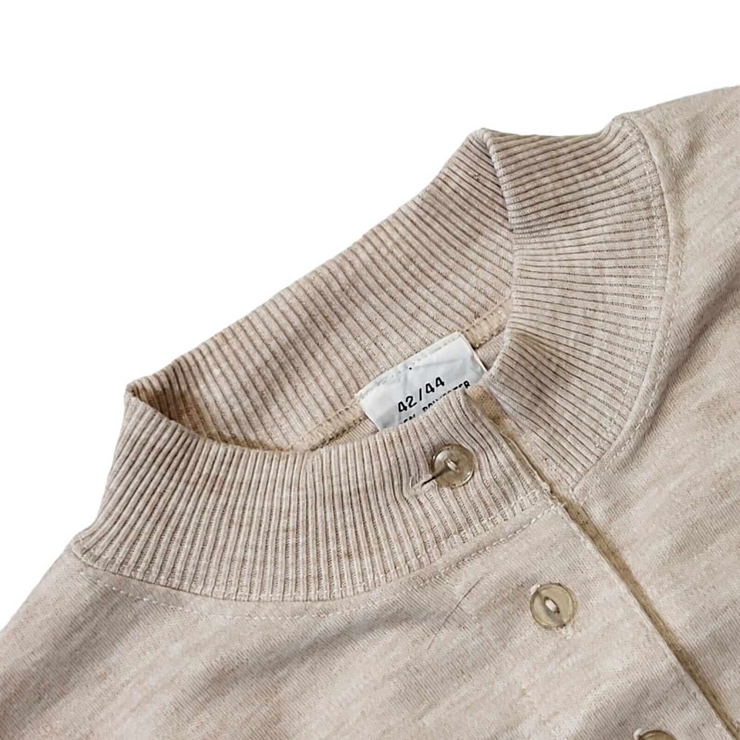 90s Vintage Cream 1/4 Button Retro Sweatshirt Women's Size Large