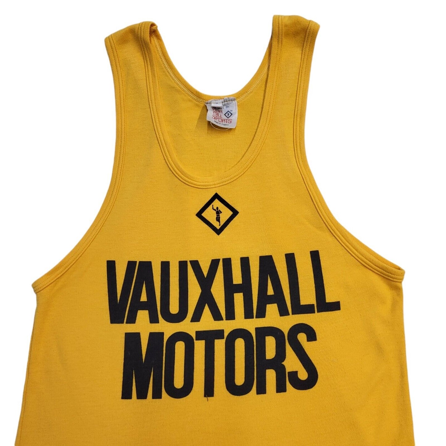 Ron Hill Sports Vintage 90's Vauxhall Motors Yellow Tank Top Women's UK M