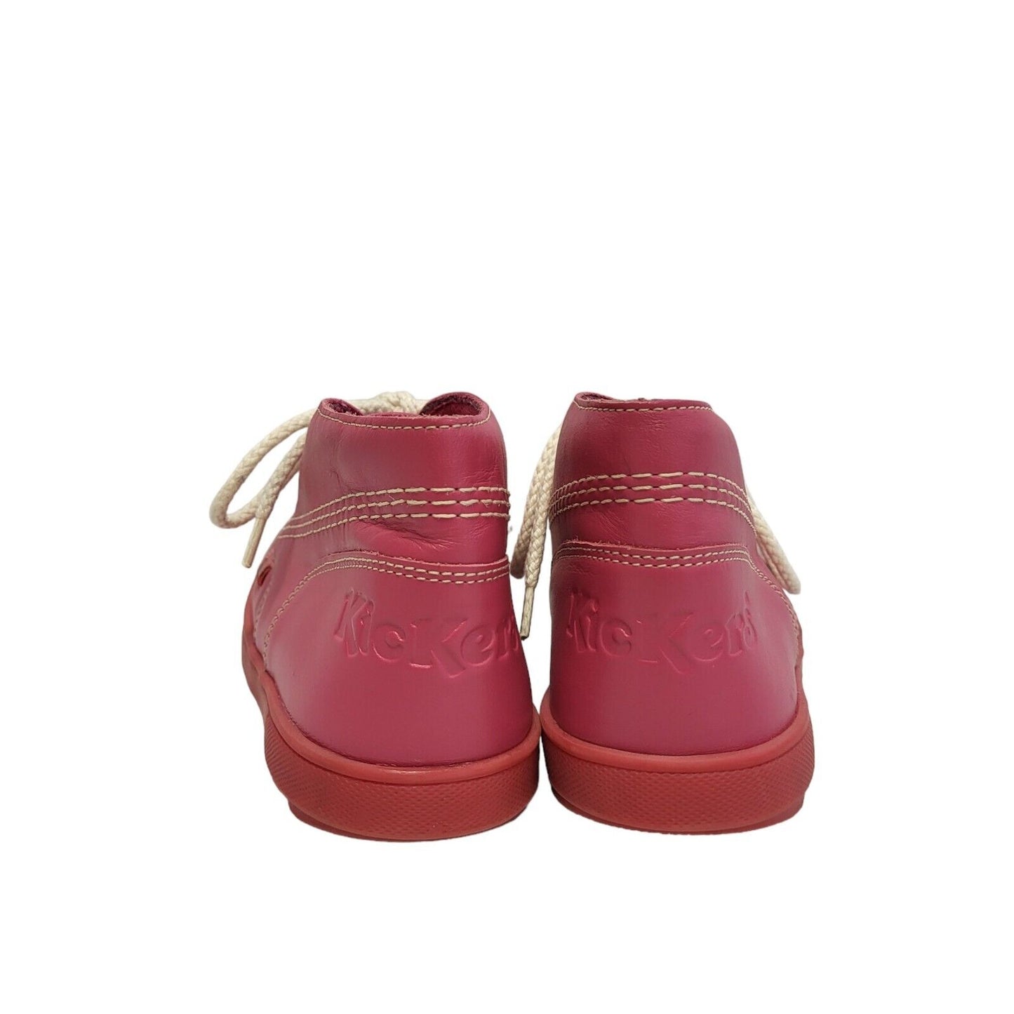 Kickers Pink Lace-Up Leather Ankle Boots / Shoes Uk Girls  Size  2