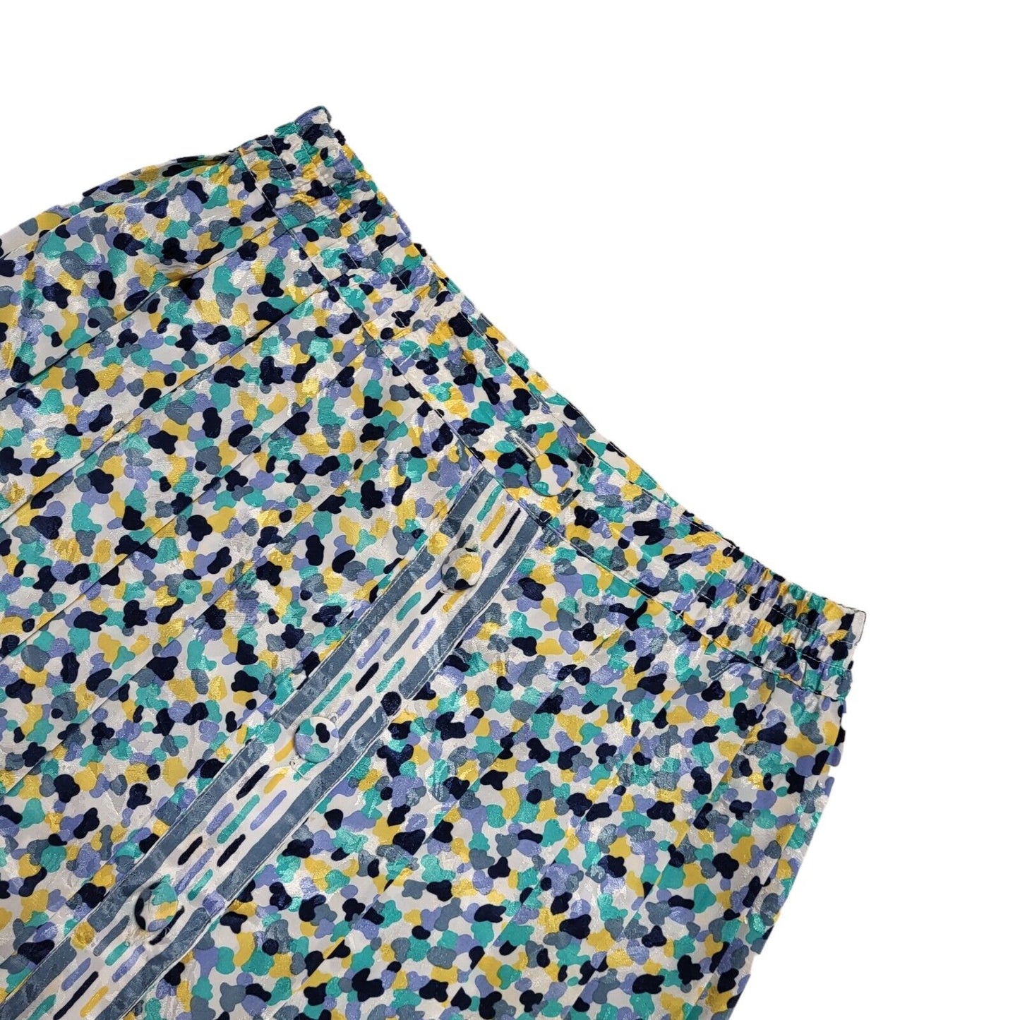 Lilet Paris Vintage 80's Multicoloured Retro Button Front Skirt Womens UK 12