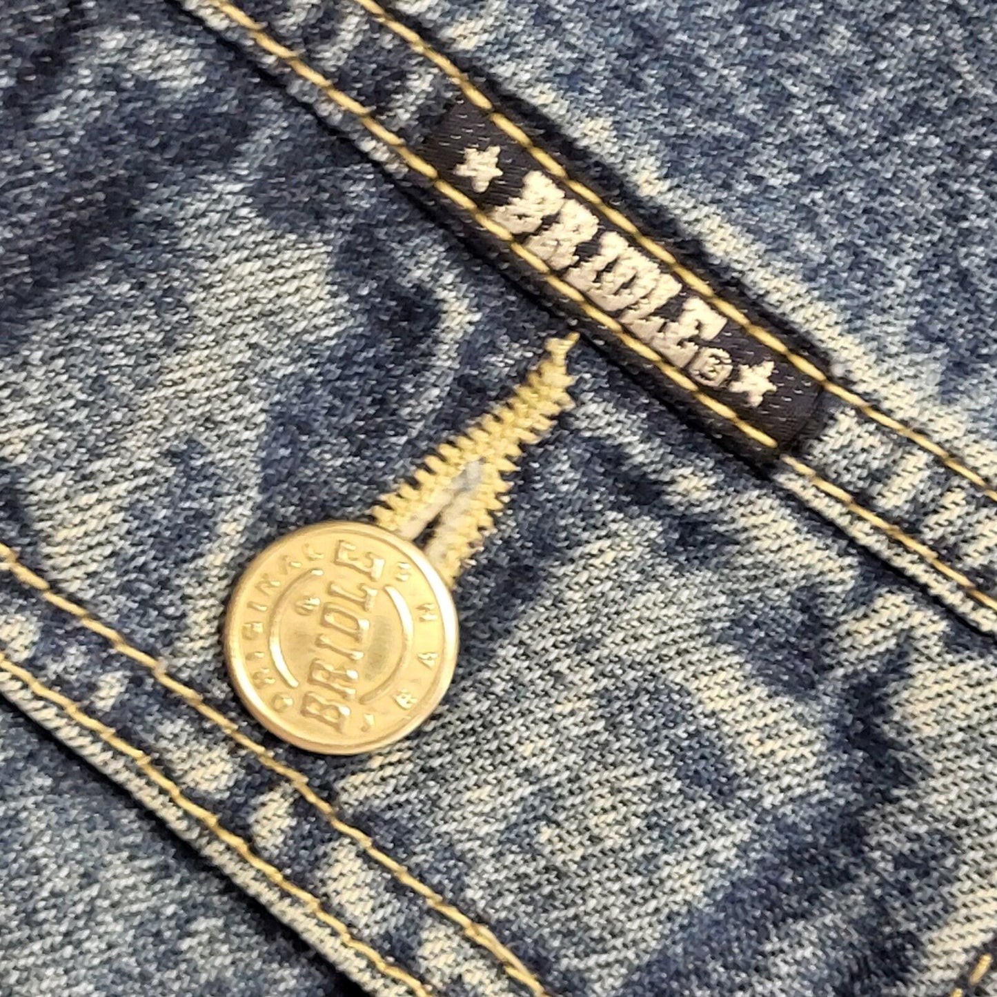 Bridle Dark Blue 90s Vintage Button Denim Jacket Uk Women's Size M