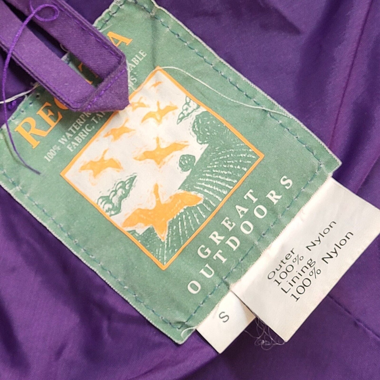 Regatta Vintage 80s Green & Purple Hooded Jacket Uk Men's Size Small