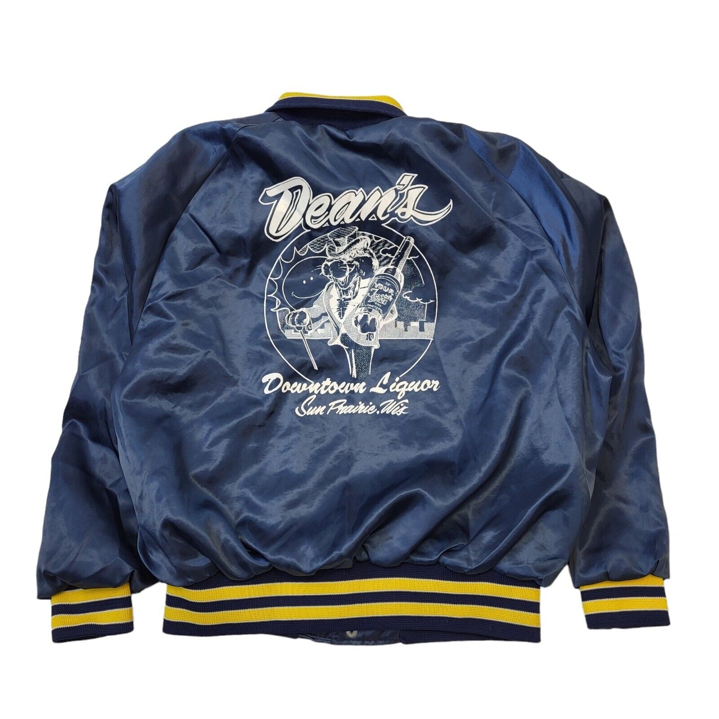 Aristo Jac Vintage 90s Navy Snap Fasten Bomber Jacket Men's Size Large