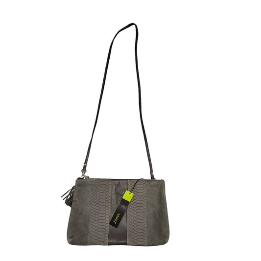 Jones Acid Grey Leather Cross Body Shoulder Bag Women's Size 11.5" x 8"