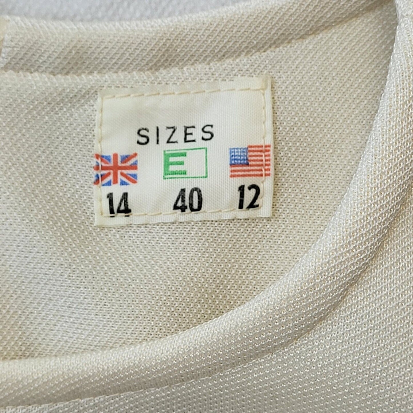 70s Vintage Davisella Cream Jacket & Dress Women's Size 14 Eu 42