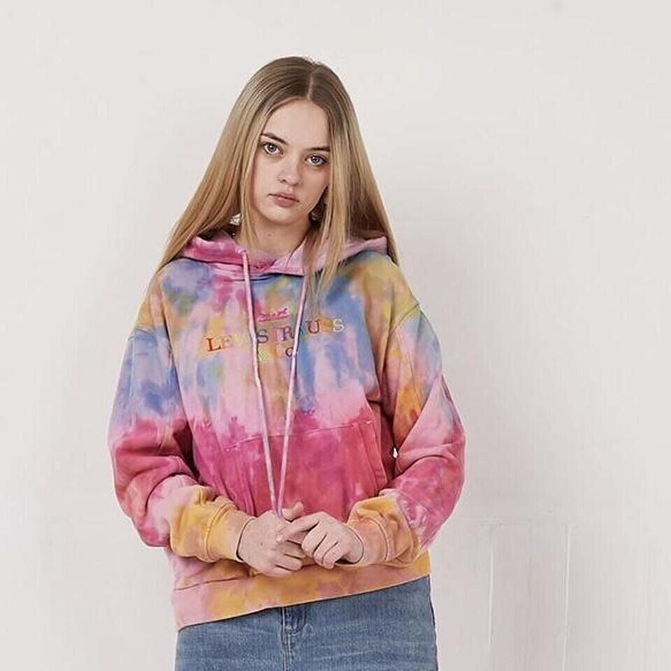Levi's Vintage 90's Tie-Dye Pullover Drawstring Hoodie Womens UK Size XXS