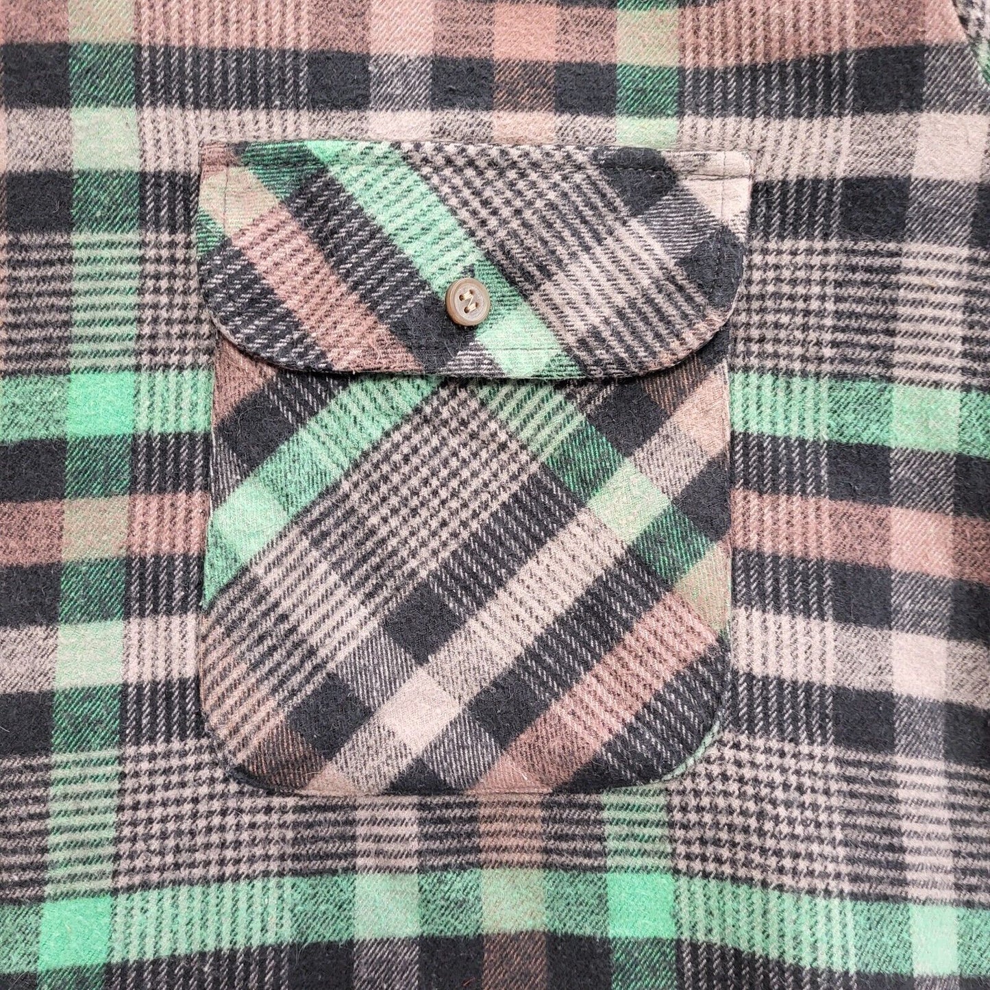Shirt Master 90's Black & Green Check Long Sleeve Flannel Shirt Uk Men's UK XL