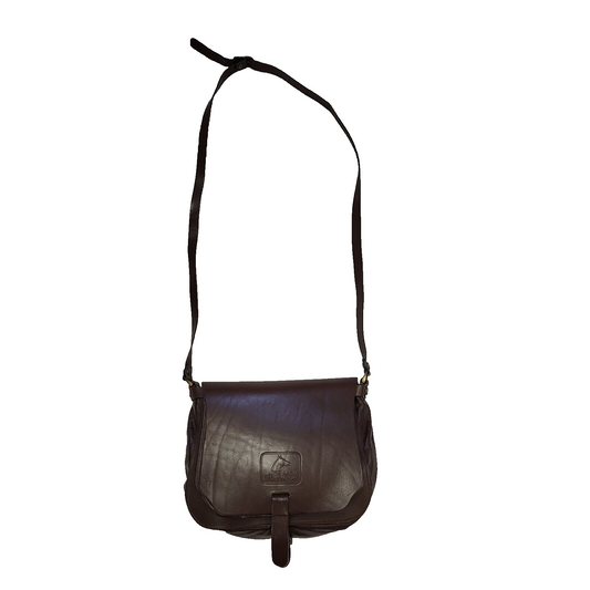 Le Sac Pony Vintage Brown Leather Cross Body Saddle  Bag Uk Women's 10" x 8.5"