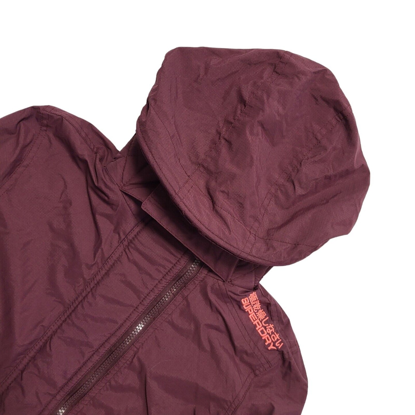 Superdry Wind Cheater Burgundy Hooded Jacket Uk Women's Size S