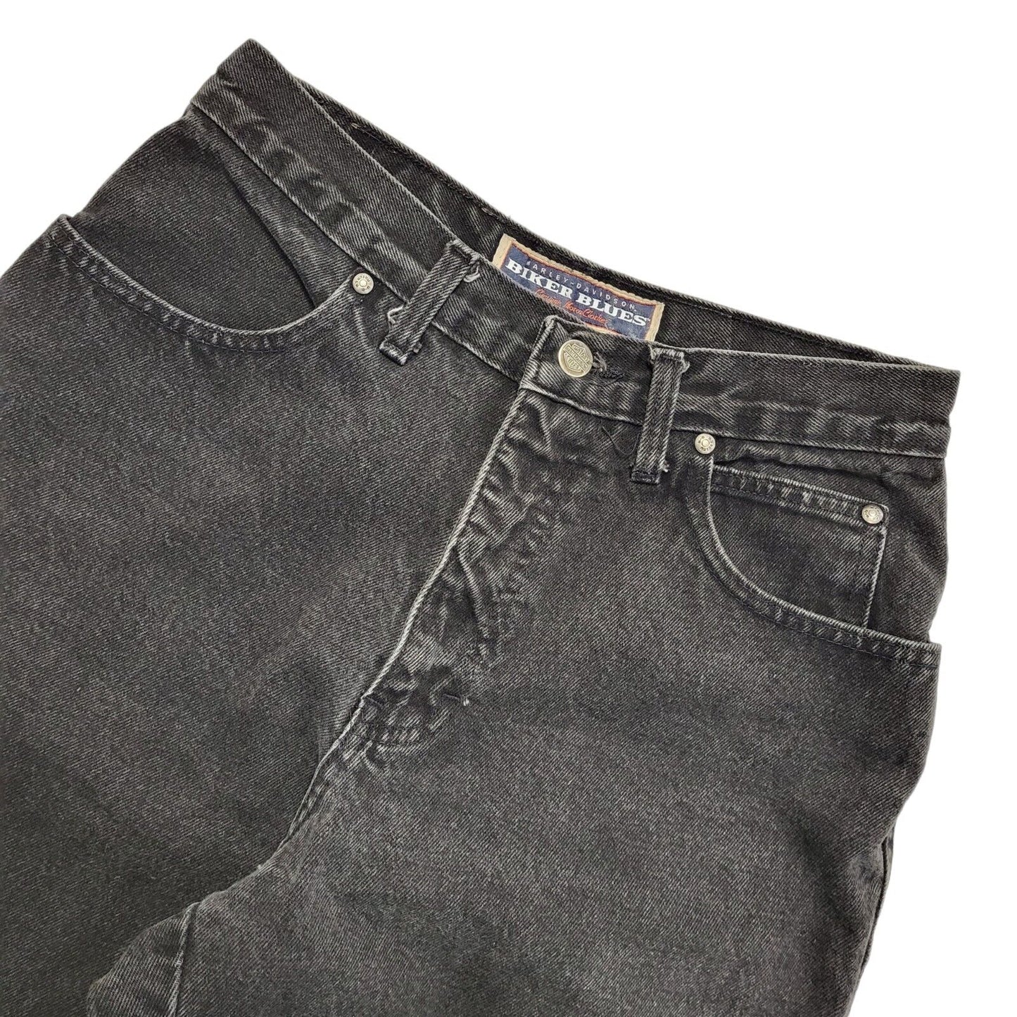 Biker Blues 80s Vintage Black Straight Leg Jeans Women's Size 10 W28 L33