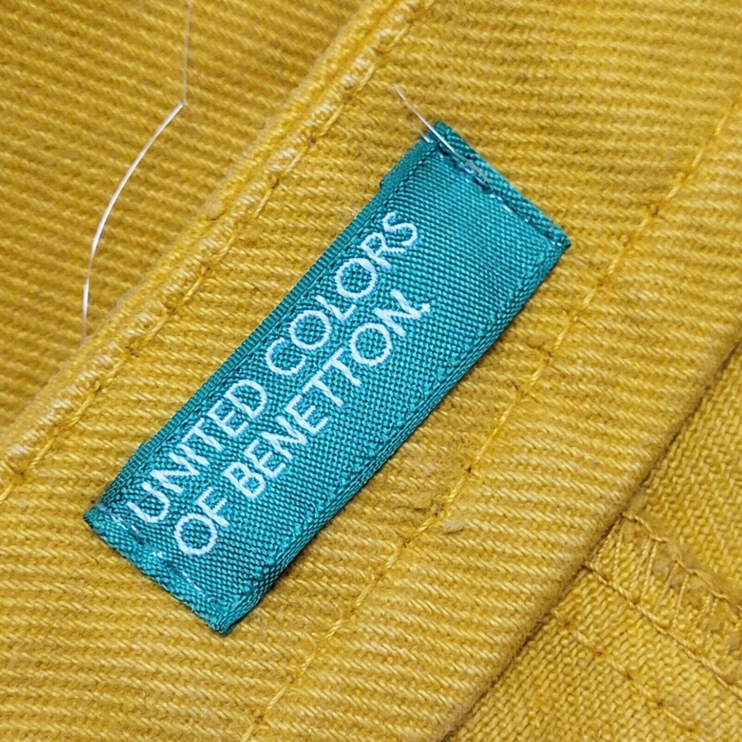 United Colors Of Benetton 80's Yellow Wide Leg Jeans Womens UK 6 W24 L33