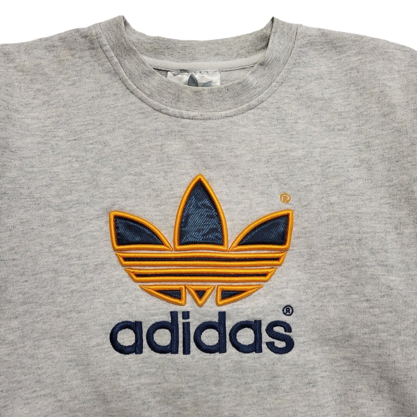 Adidas 90s Spell Out Grey Crew Neck Sweatshirt Uk Kids Age 11-12 Years
