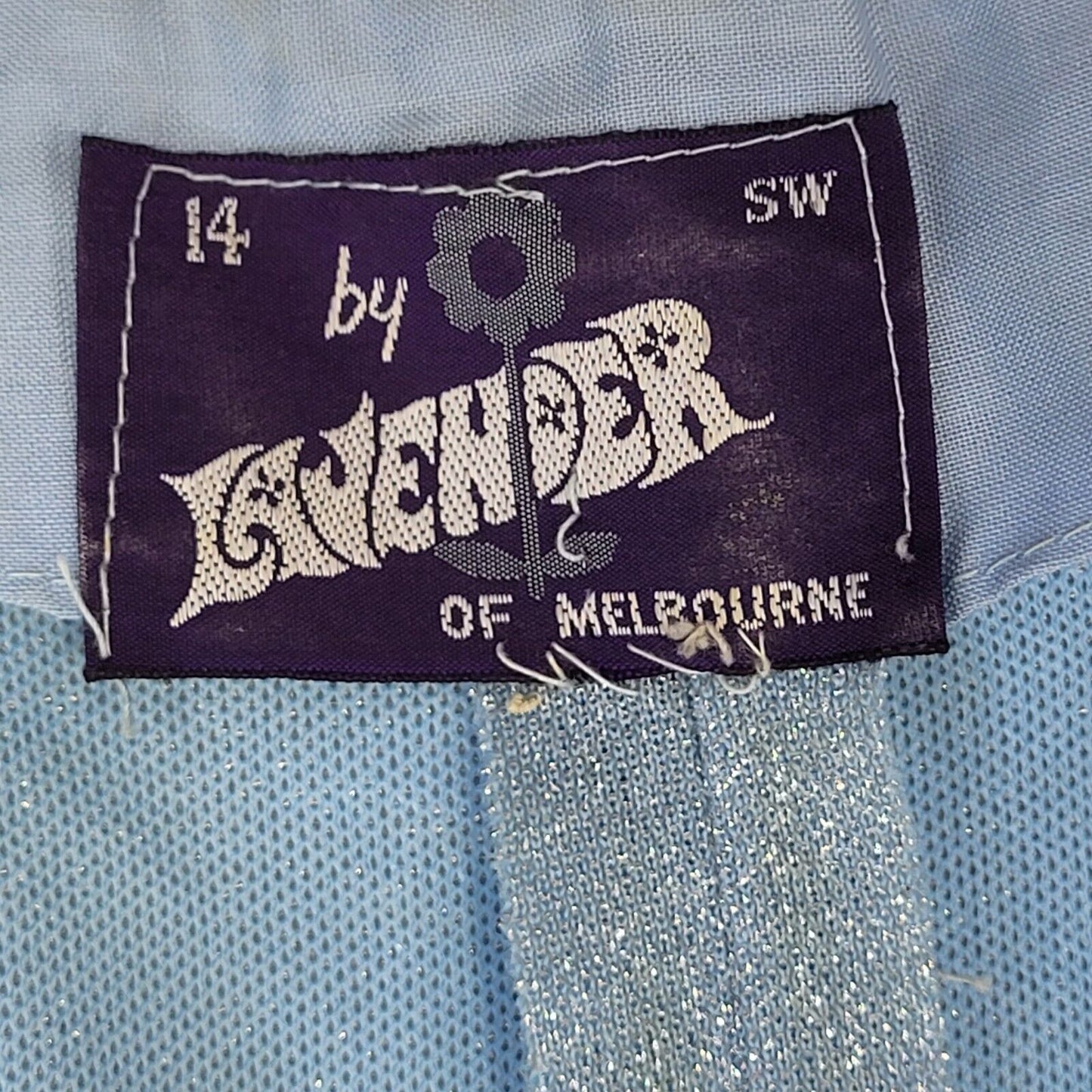 Lavender Of Melbourne 70s Blue Glitter Maxi Dress Women's Size 12 (AU 14)