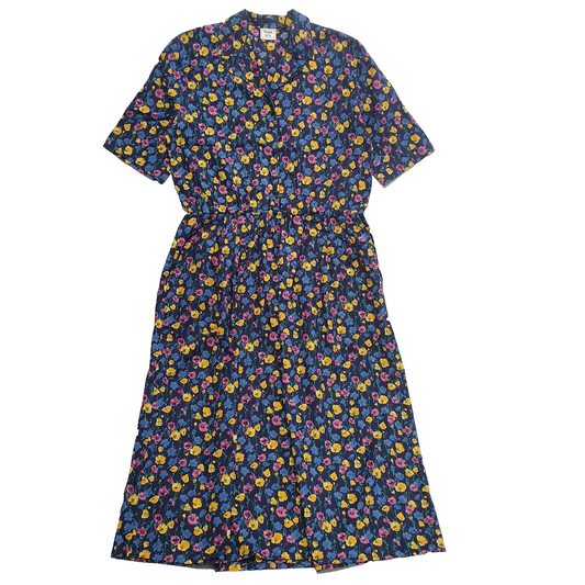 maggie Carol Vintage 90s Multicoloured Floral Shirt Dress Womens UK Size L
