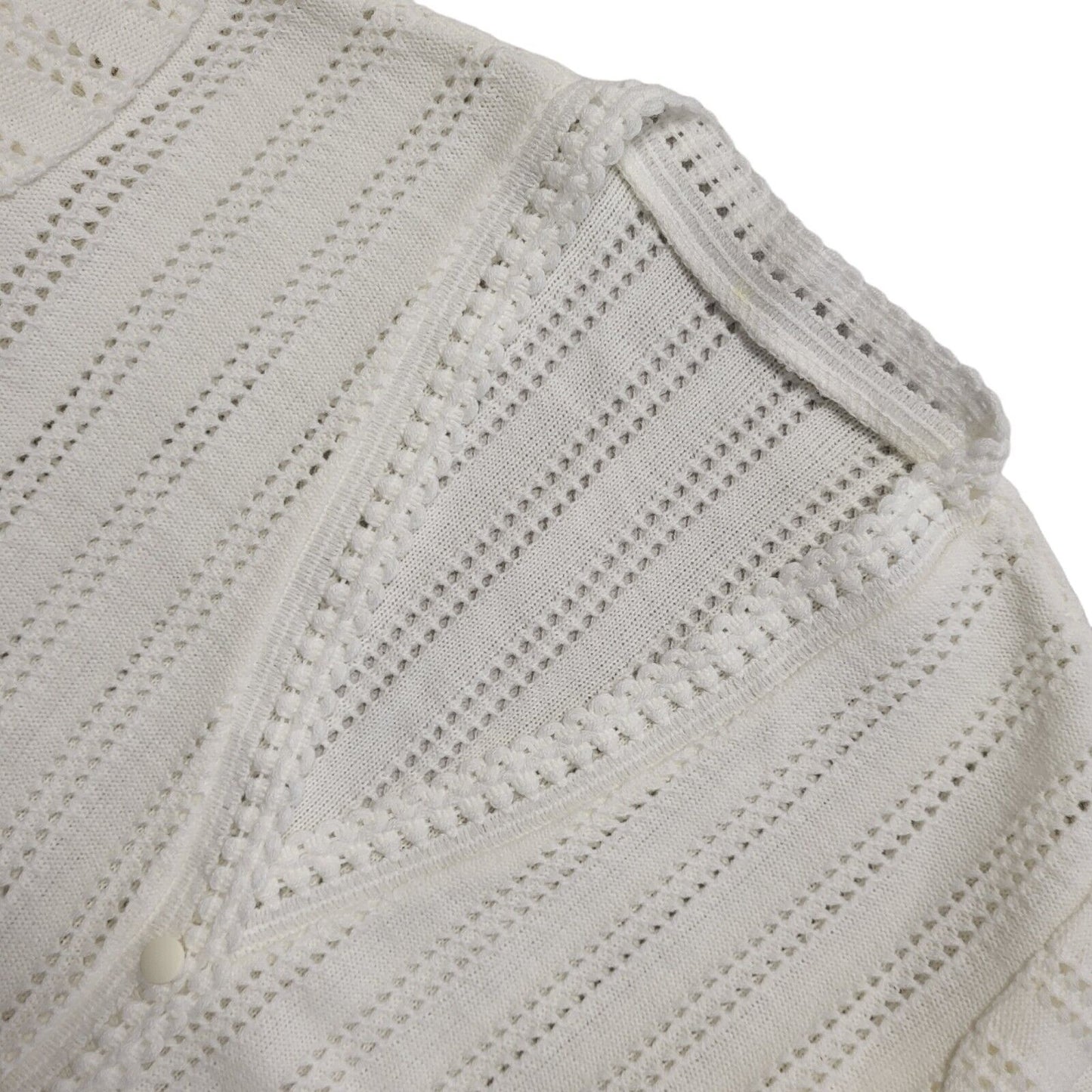 Vintage 90's White Button Front Long Sleeve Cardigan Womens UK 14